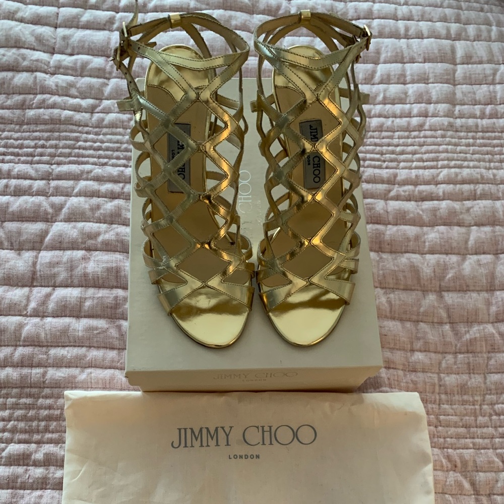 Women’s Gold Jimmy Choo Strappy Sandals